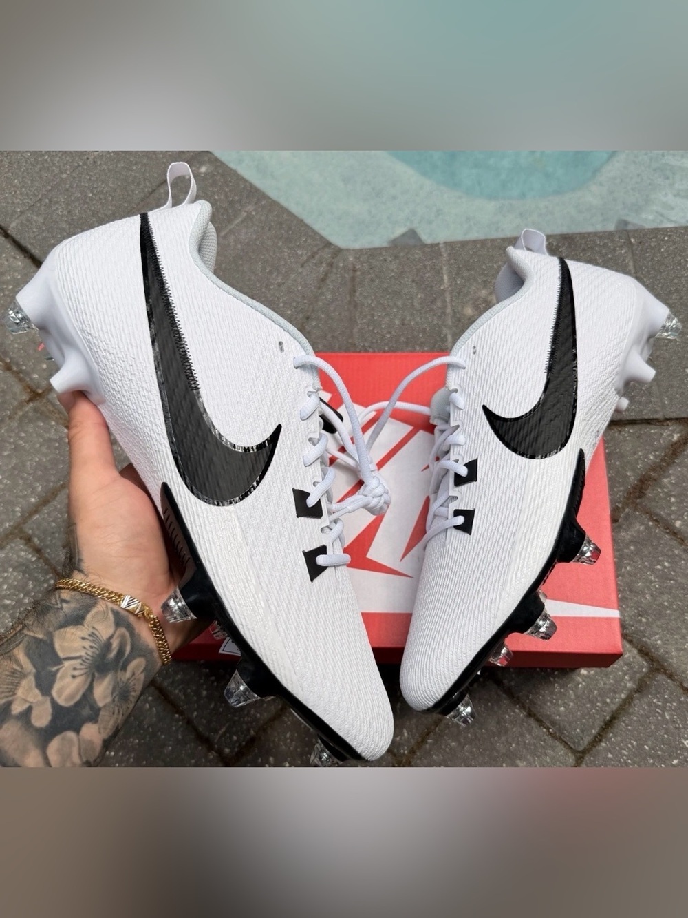 NEW NIKE VAPOR EDGE SPEED 360 DT WHITE MEN’S 14.5 FOOTBALL CLEATS FJ7094-100